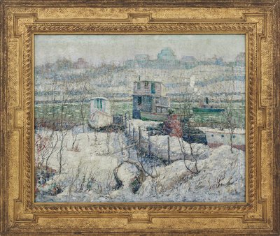 Kayıkhane, Kış, Harlem Nehri, c.1916 by Ernest Lawson