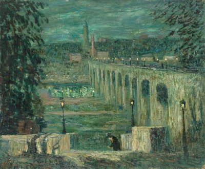 Geceleri Yüksek Köprü, New York, c. 19101920. by Ernest Lawson