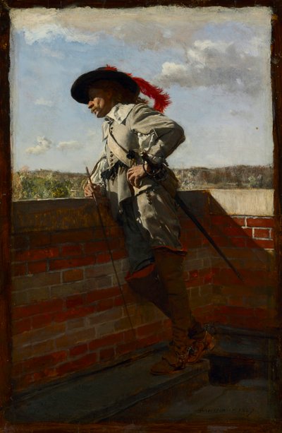 bir terasta by Ernest Meissonier
