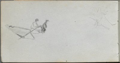 Eskiz defteri, sayfa 04: Bir Teknedeki Figürler. by Jean Louis Ernest Meissonier