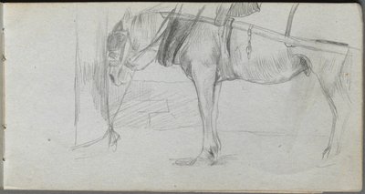 Eskiz defteri, sayfa 06: Bir Atın İncelenmesi. by Jean Louis Ernest Meissonier