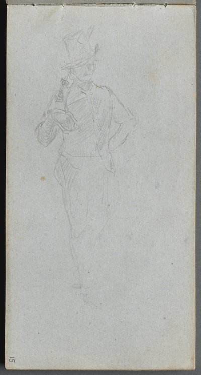 Sketchbook, sayfa 15: Bir Askerin Çalışması. by Jean Louis Ernest Meissonier