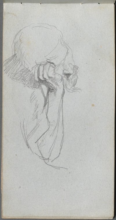Eskiz defteri, sayfa 16: Melankoli Figürü . by Jean Louis Ernest Meissonier