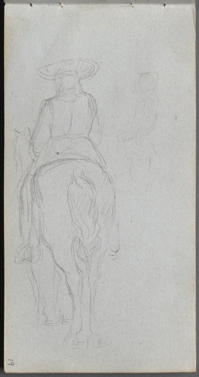 Eskiz defteri, sayfa 19: Atlı Bir Figürün Arkadan Görülmesi. by Jean Louis Ernest Meissonier