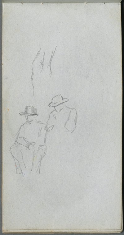 Sketchbook, sayfa 32: Figürlerin İncelenmesi. by Jean Louis Ernest Meissonier