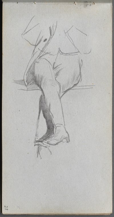 Sketchbook, sayfa 37: Figür Çalışması, çapraz bacaklar. by Jean Louis Ernest Meissonier