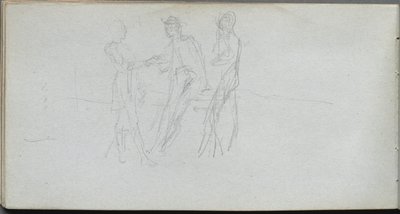 Sketchbook, sayfa 42: Üç Şekil. by Jean Louis Ernest Meissonier