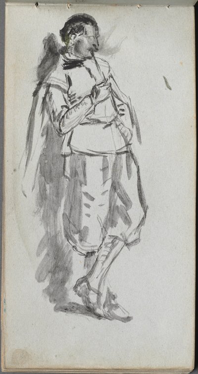 Eskiz defteri, sayfa 46: Ayakta Erkek Figürü by Ernest Meissonier
