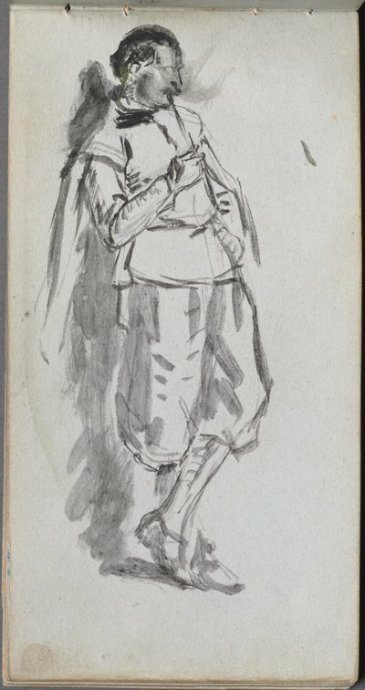 Eskiz defteri, sayfa 46: Ayakta Erkek Figürü. by Jean Louis Ernest Meissonier