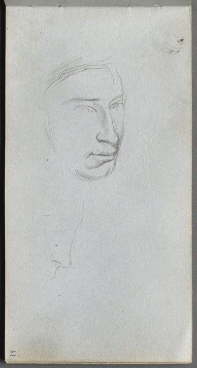 Sketchbook, sayfa 61: Yüz, 34 profili görüntüleyin. by Jean Louis Ernest Meissonier