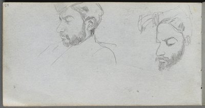 Eskiz defteri, sayfa 65: Profildeki Yüzlerin İncelenmesi by Ernest Meissonier