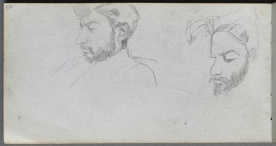 Eskiz defteri, sayfa 65: Profildeki Yüzlerin İncelenmesi. by Jean Louis Ernest Meissonier