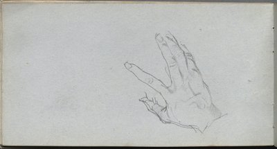 Eskiz defteri, sayfa 68: Bir El Çalışması. by Jean Louis Ernest Meissonier