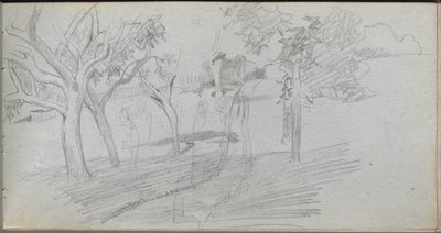Sketchbook, sayfa 74: Peyzaj Çalışması. by Jean Louis Ernest Meissonier