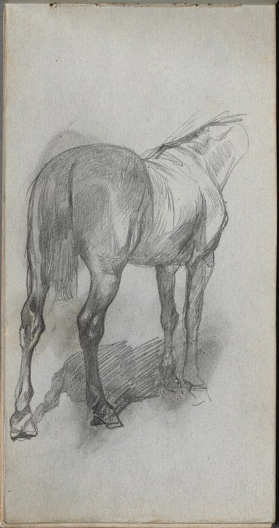 Eskiz defteri, sayfa 76: Bir Atın İncelenmesi. by Jean Louis Ernest Meissonier