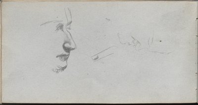 Sketchbook, sayfa 80: Yüzlerin İncelenmesi. by Jean Louis Ernest Meissonier