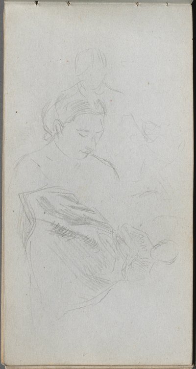 Sketchbook, sayfa 82: Figürlerin İncelenmesi. by Jean Louis Ernest Meissonier