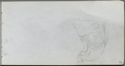 Eskiz defteri, sayfa 93: Bir Eyer Çalışması. by Jean Louis Ernest Meissonier