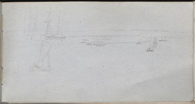 Eskiz defteri, sayfa 94: Deniz manzarası. by Jean Louis Ernest Meissonier