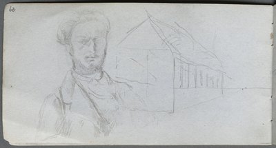 Sketchbook, sayfa 99: Figür Çalışması, Bina. by Jean Louis Ernest Meissonier