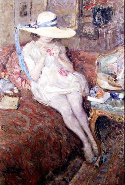 Hasır Şapkalı Genç Kız by Ernest Rocher