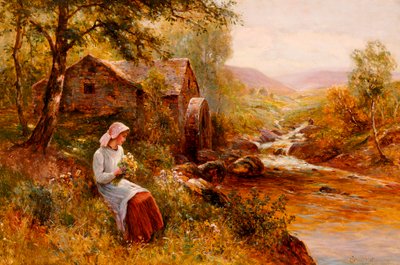 Bahar Çiçeklerini Toplayan Genç Bir Kız by Ernest Walbourn