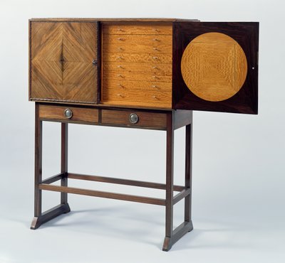 Dolap, c.1902 (macassar abanoz ve saten ağacı kaplamalı gül ağacı) (ayrıca bkz. 283796) by Ernest William Gimson