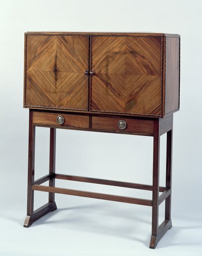 Dolap, c.1902 (macassar abanoz ve saten ağacı kaplamalı gül ağacı) (ayrıca bkz. 283797) by Ernest William Gimson