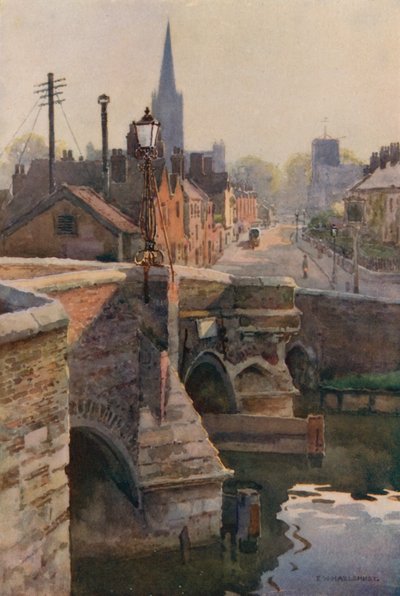 Piskopos Köprüsü, Norwich (renkli taş) by Ernest William Haslehust