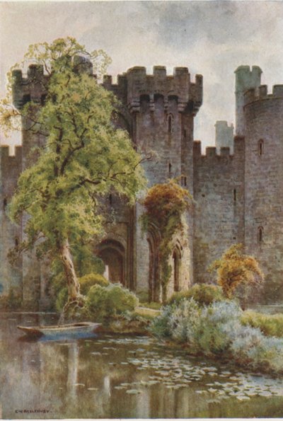 Bodiam Kalesi (renkli taş) by Ernest William Haslehust