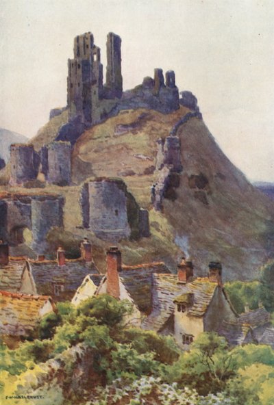 Corfe Kalesi (renkli taş) by Ernest William Haslehust