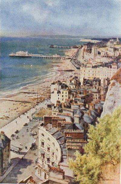 Kaleden Hastings ve St. Leonards (renkli taş) by Ernest William Haslehust