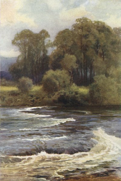 Monnington Şelalesi (renkli taş) by Ernest William Haslehust