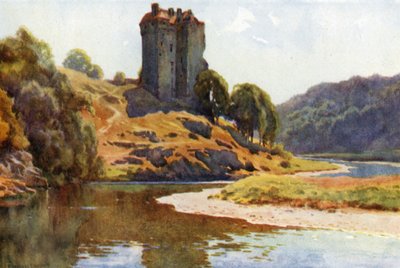 Neidpath Kalesi (renkli taş) by Ernest William Haslehust