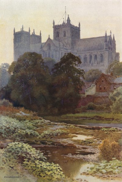 Nehirden Ripon Minster (renkli taş) by Ernest William Haslehust