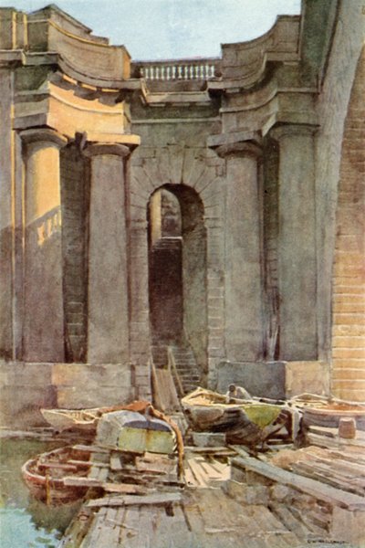 Nehir Basamakları, Waterloo Köprüsü (renkli taş) by Ernest William Haslehust