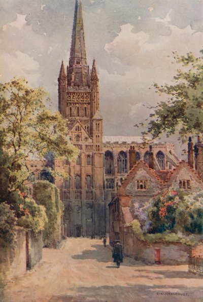Katedral Bölgeleri, Norwich (renkli taş) by Ernest William Haslehust