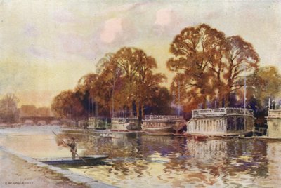 Kolej Mavnaları ve Folly Köprüsü (renkli taş) by Ernest William Haslehust