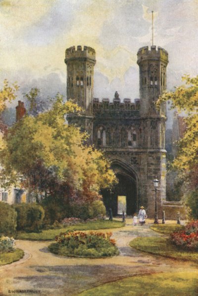 Ağ Geçidi, St. Augustine Manastırı (renkli taş) by Ernest William Haslehust