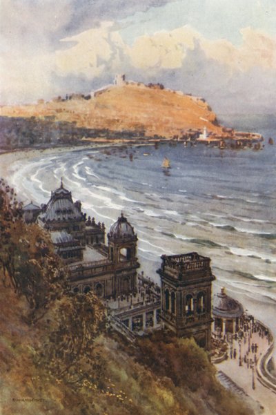 Spa ve South Bay (renkli taş) by Ernest William Haslehust