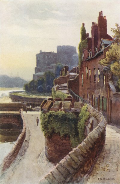 Bridgegate yakınlarındaki Duvarlar (renkli taş) by Ernest William Haslehust