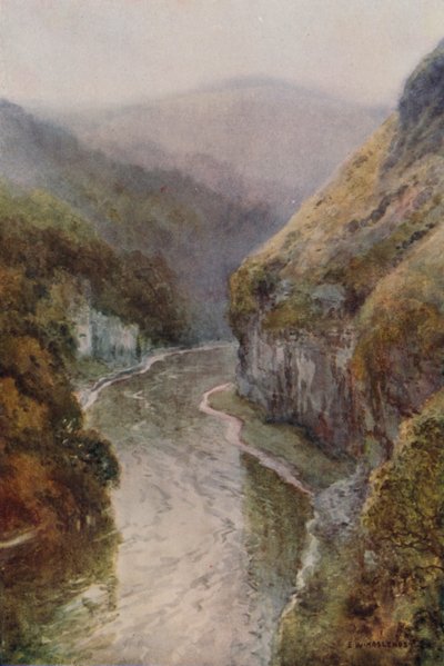 Cressbrook Dale yakınlarındaki Wye (renkli taş) by Ernest William Haslehust