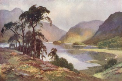 Thirlmere ve Helvellyn (renkli taş) by Ernest William Haslehust