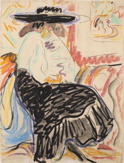 Stüdyoda Oturan Kadın by Ernst Ludwig Kirchner