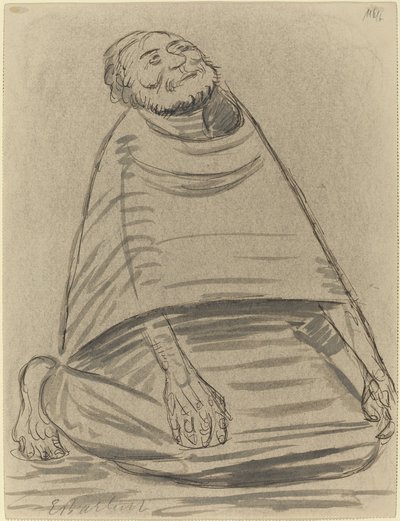 Diz çöken adam, 1916. by Ernst Barlach