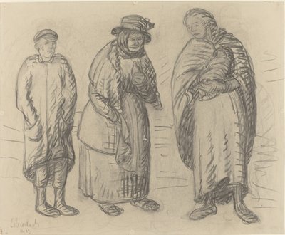 Üç Figür, 1913. by Ernst Barlach