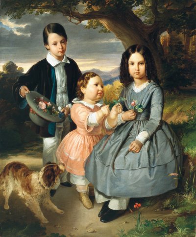 Moser, Ernst Christian (1815-1867) tarafından çocuk grup portresi. Tuval üzerine yağlıboya by Ernst Christian Moser