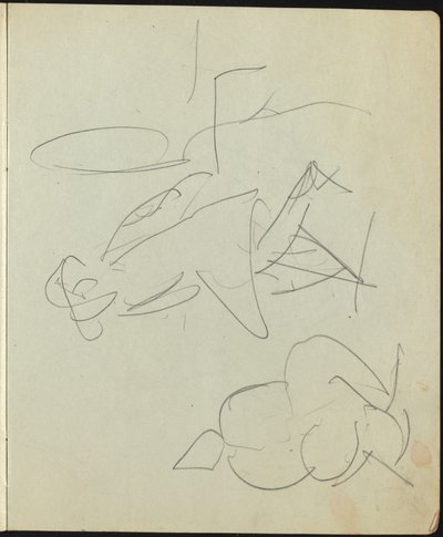 Eskiz Defterinden Dansçılar ve Göstericiler Sayfası, c. 1911. by Ernst Ludwig Kirchner