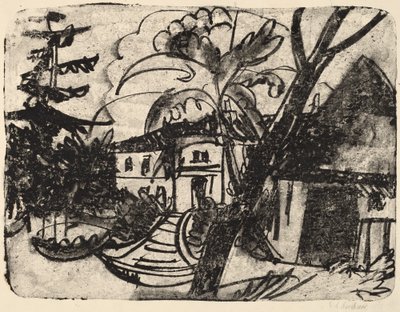 Manor House ile Danimarka Çiftliği, 1912. by Ernst Ludwig Kirchner