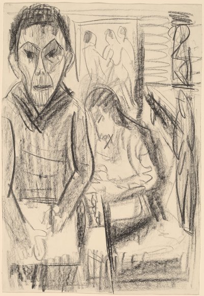 Stüdyoda Otoportre, 1923. by Ernst Ludwig Kirchner